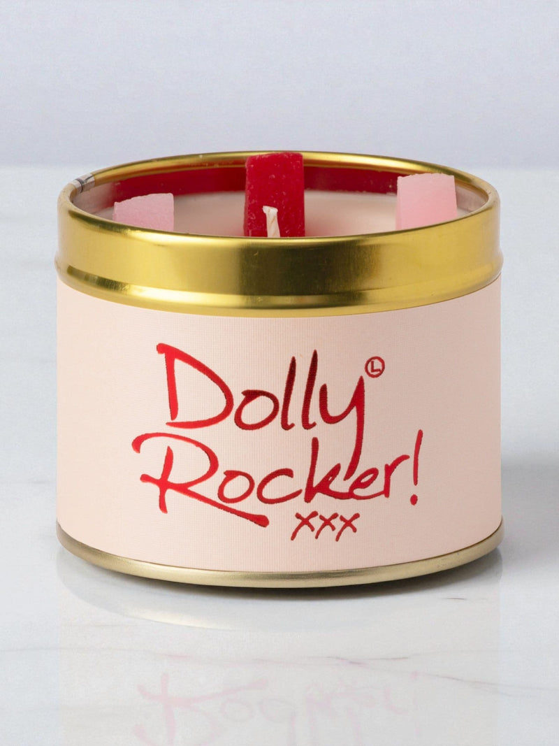Lily-Flame Dolly Rocker scented tin candle 230g, imported from the UK