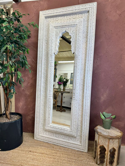 Next Kirei Home White Tall Whitewashed Floor Mirror- Buy online at McGrocer