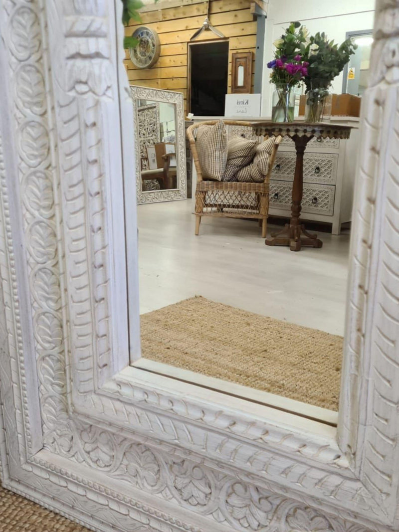 Kirei Home tall whitewashed floor mirror 225cm - British product