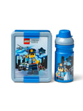 Lego City bright blue lunch box and bottle set - British product
