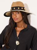 Lipsy straw look studded fedora hat, British product