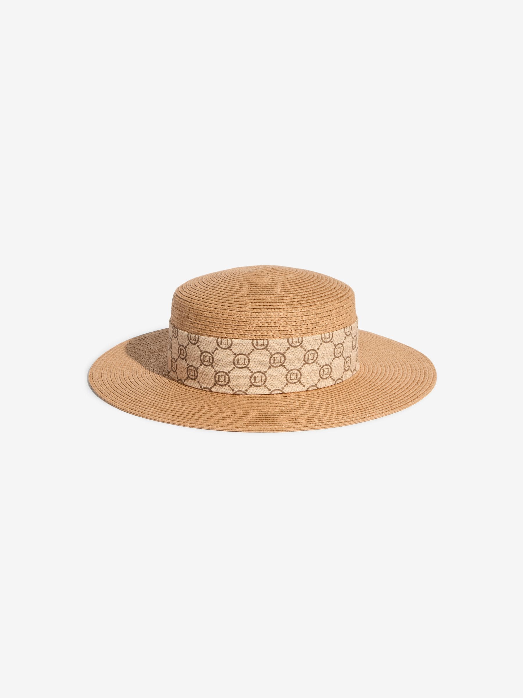 Lipsy natural straw look monogram hat, UK version