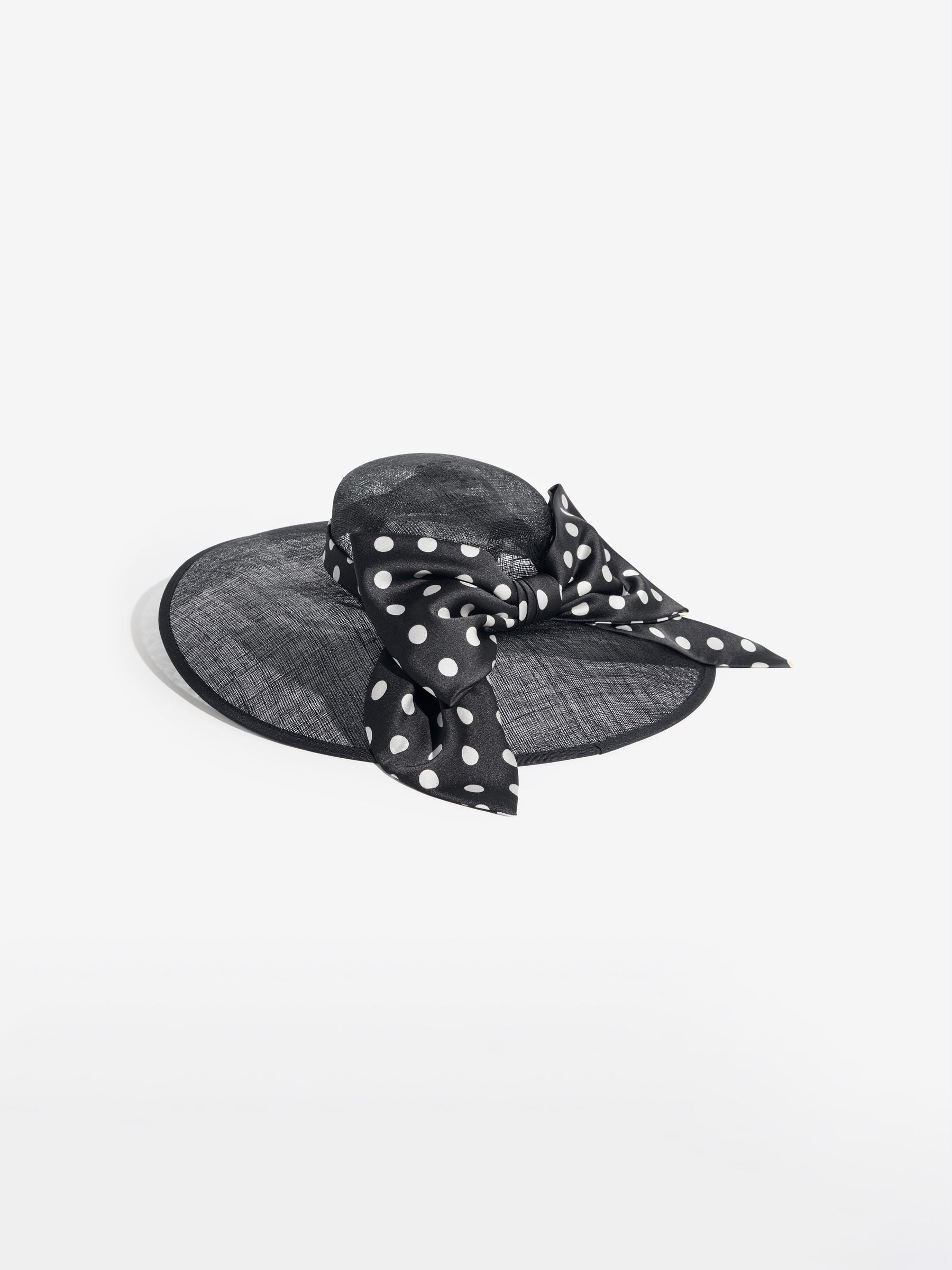 Lipsy Black Polka Dot Oversized Bow Fascinator Hat