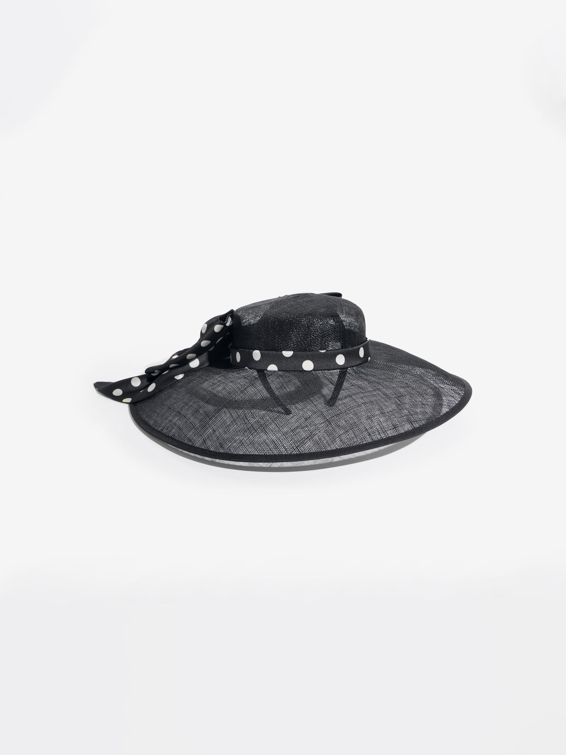 Lipsy Black Polka Dot Oversized Bow Fascinator Hat