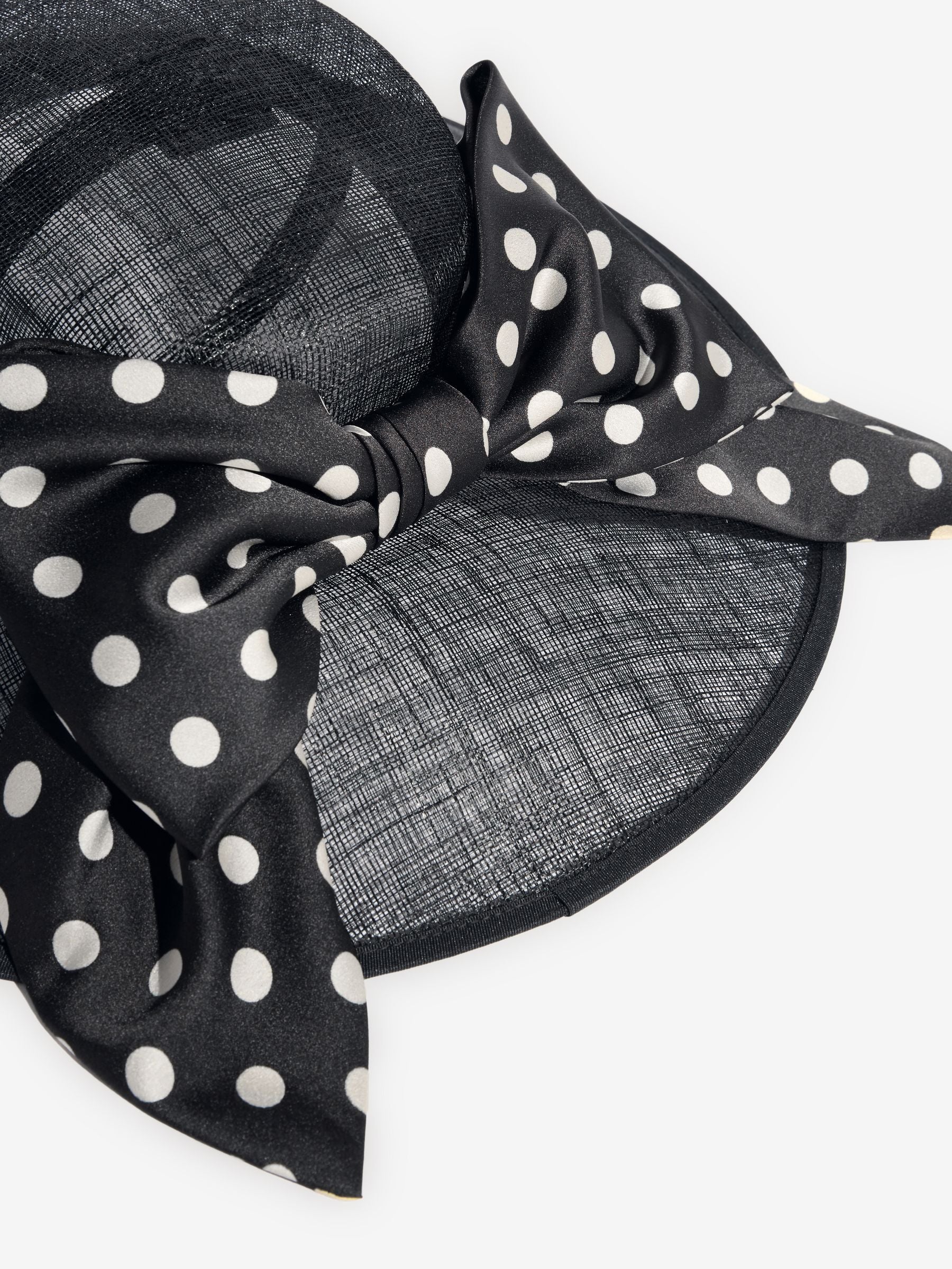 Lipsy Black Polka Dot Oversized Bow Fascinator Hat