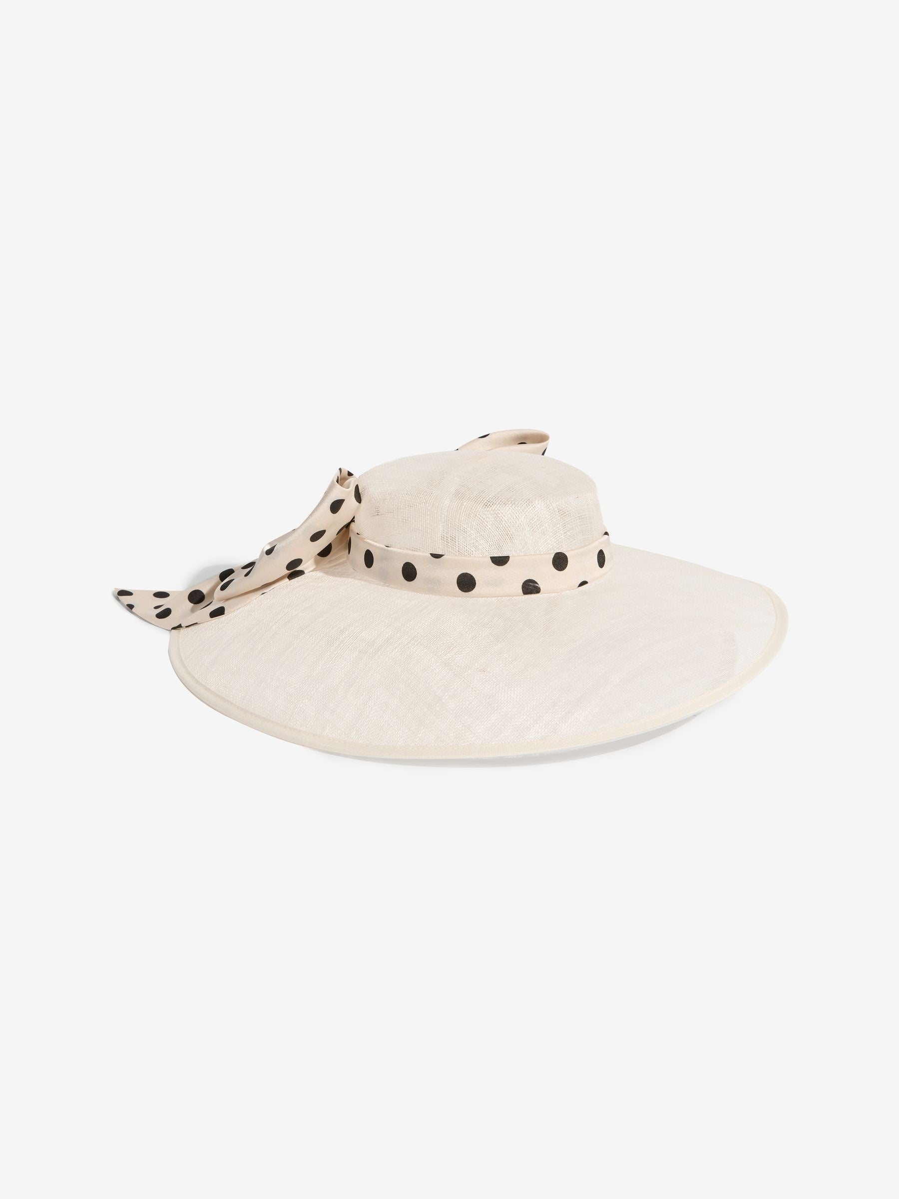 Lipsy cream polka dot oversized bow fascinator hat - British product