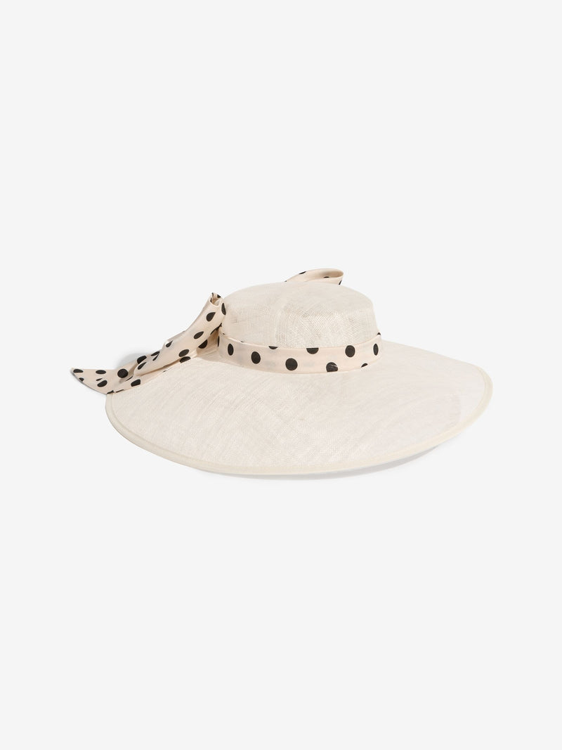 Lipsy cream polka dot oversized bow fascinator hat - British product