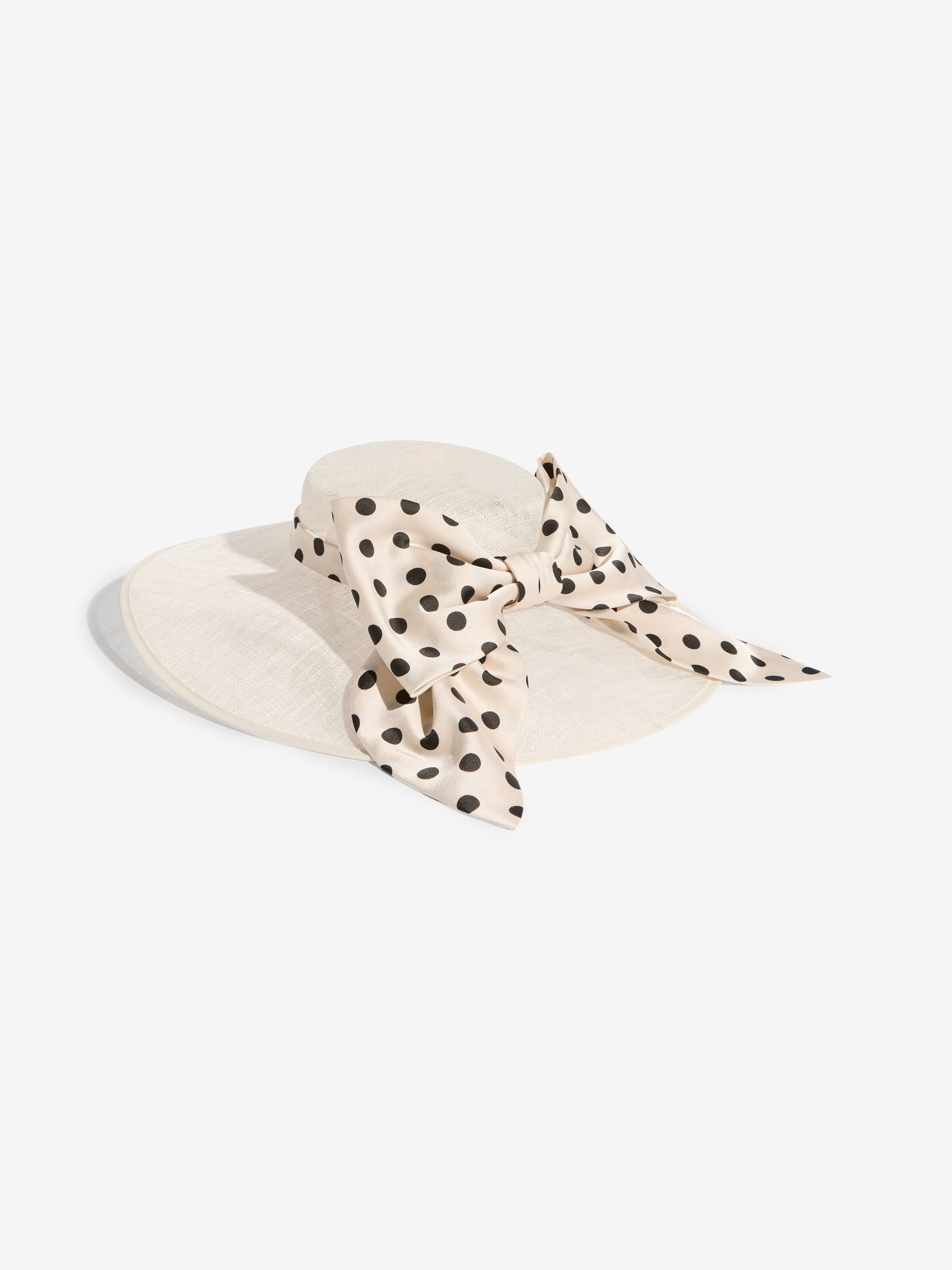 Lipsy cream polka dot oversized bow fascinator hat - British product