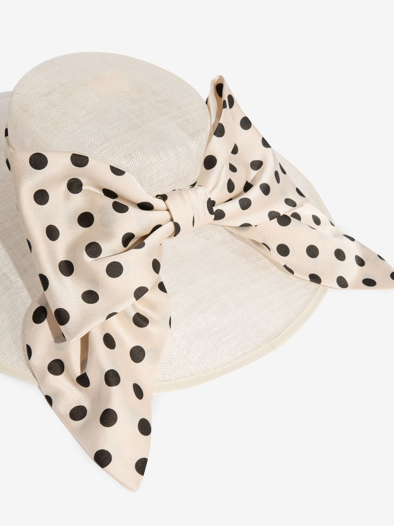 Lipsy cream polka dot oversized bow fascinator hat - British product