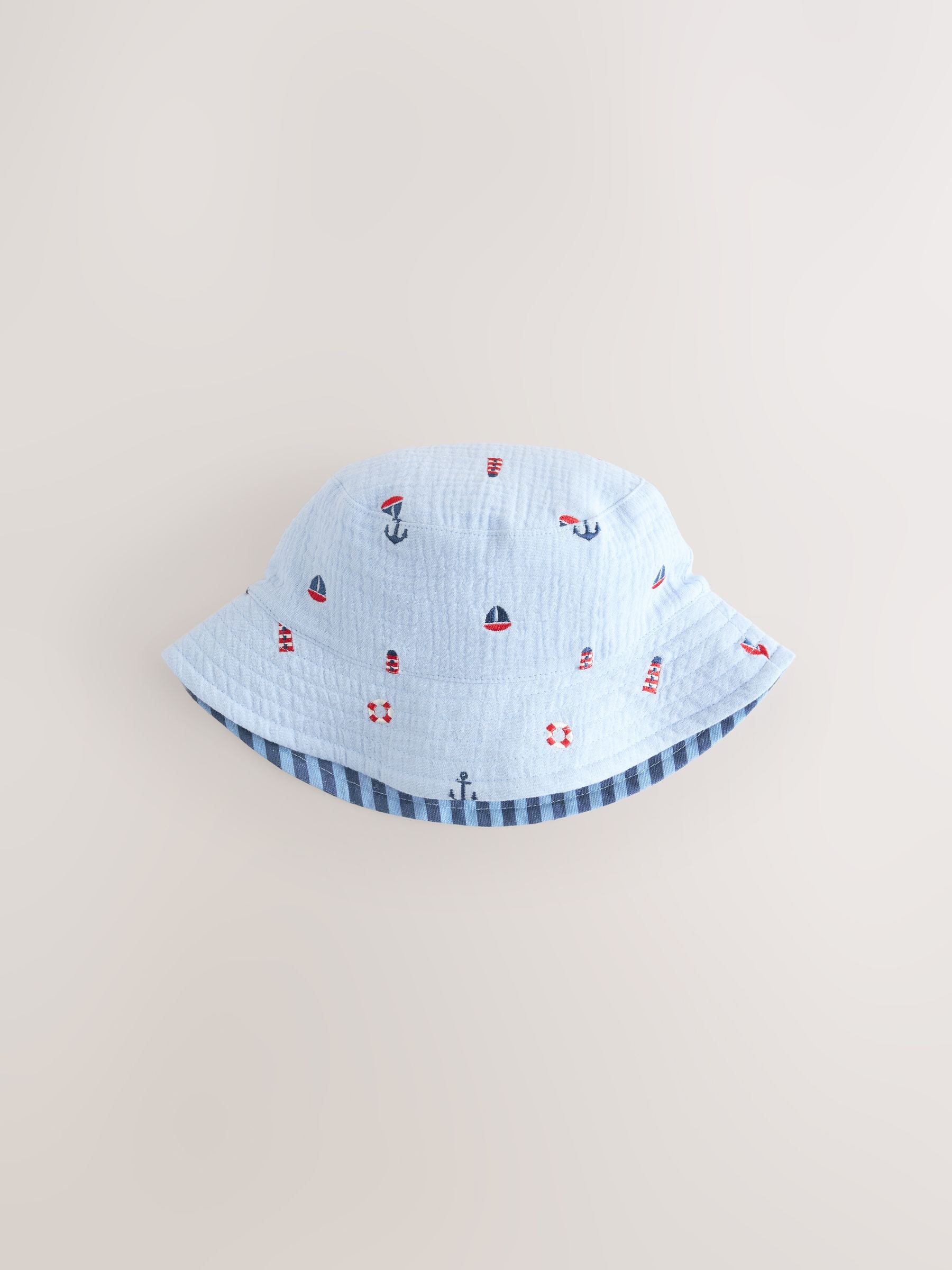 Blue Boats kids bucket hat and cap 2 pack cotton, UK version