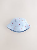 Blue Boats kids bucket hat and cap 2 pack cotton, UK version