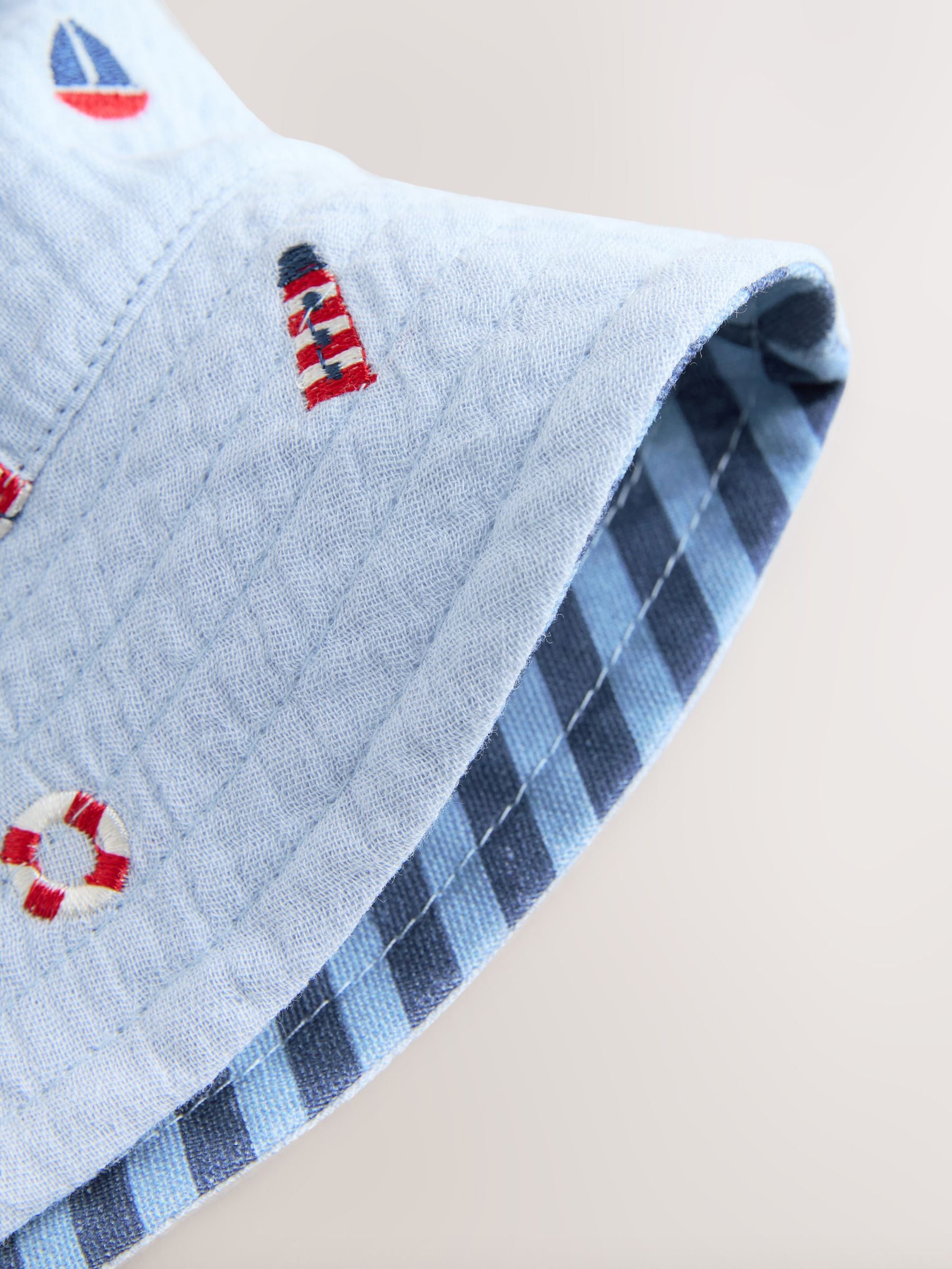 Blue Boats kids bucket hat and cap 2 pack cotton, UK version
