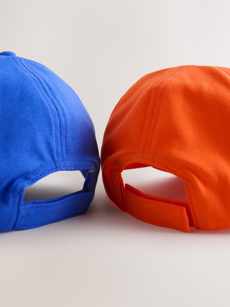Blue and orange children's baseball caps 2 pack, imported from the UK