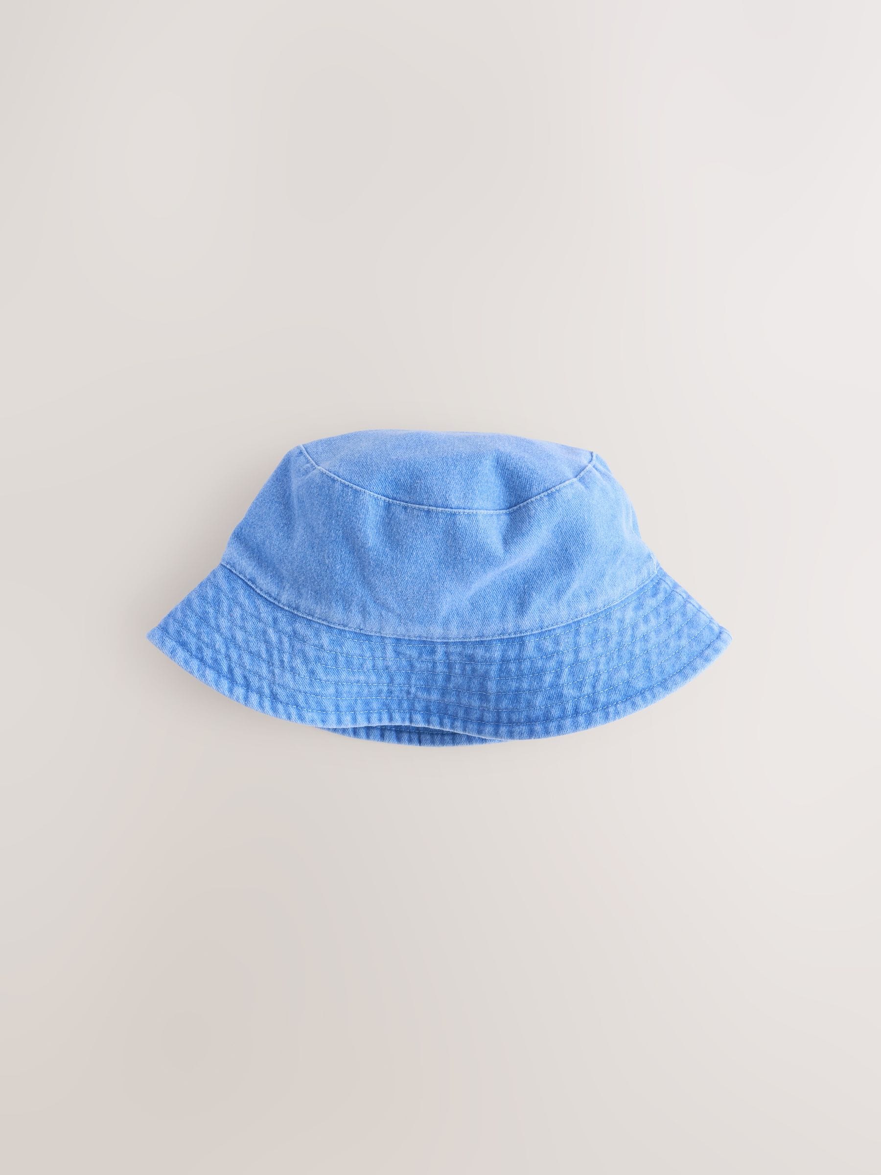 Blue cotton canvas bucket hat for children, UK version