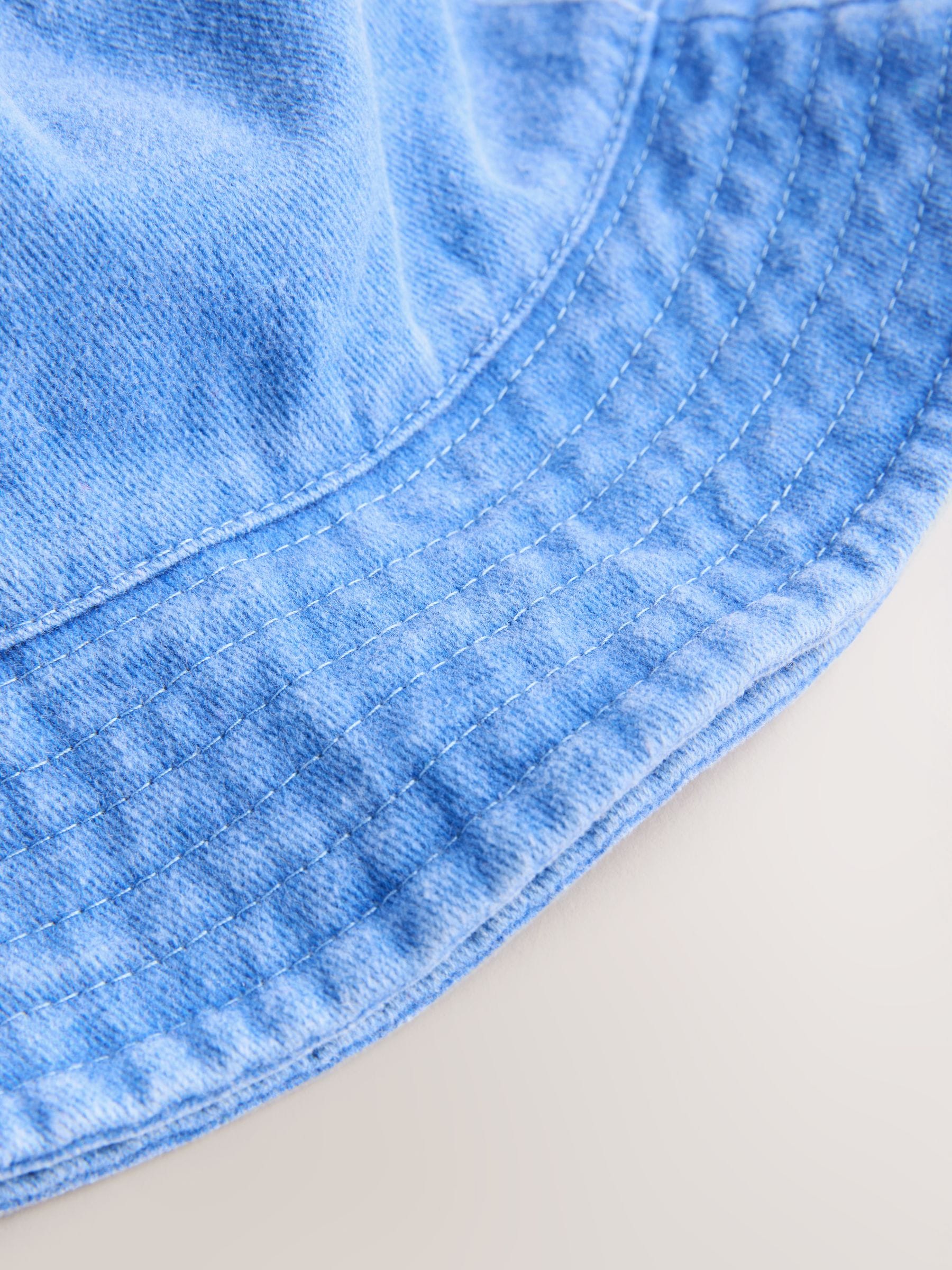 Blue cotton canvas bucket hat for children, UK version