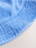Blue cotton canvas bucket hat for children, UK version