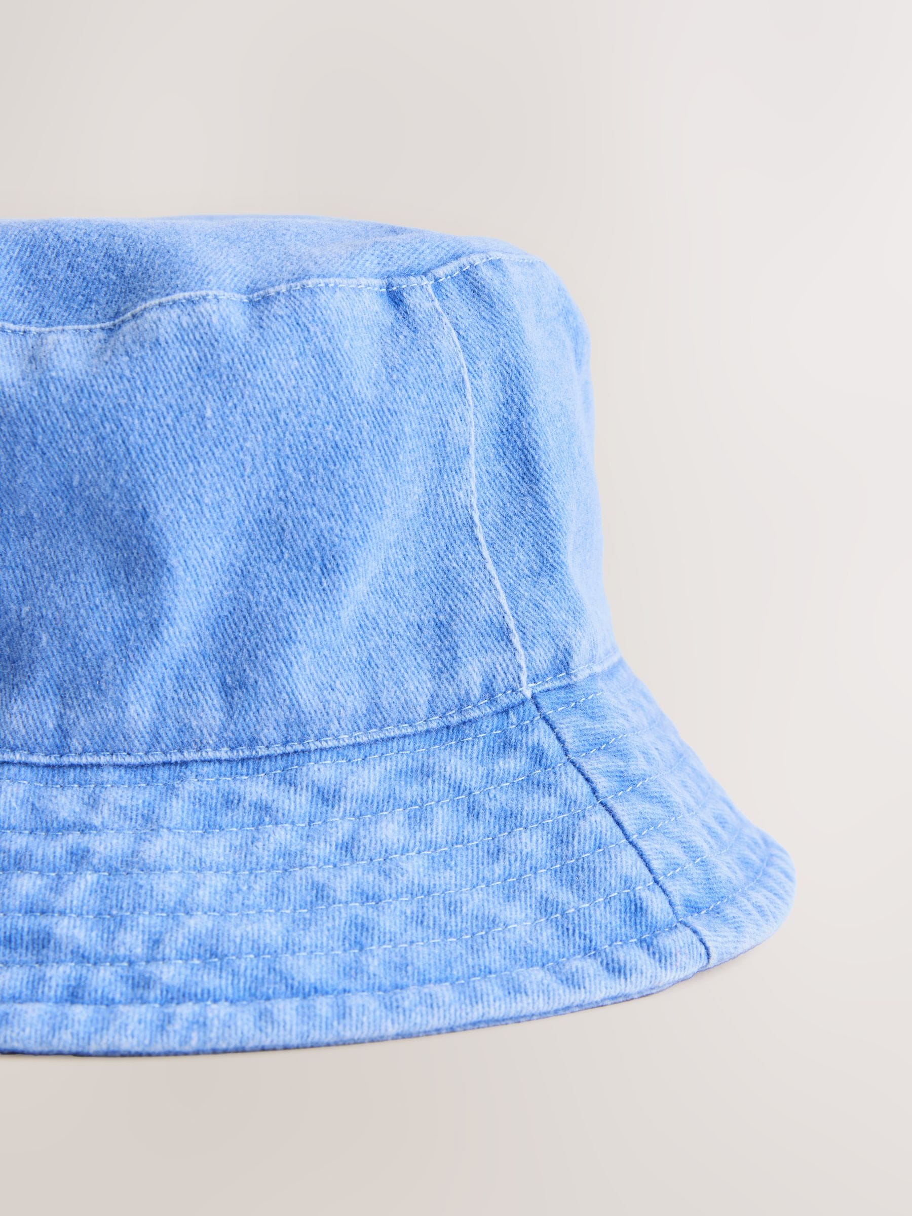 Blue cotton canvas bucket hat for children, UK version