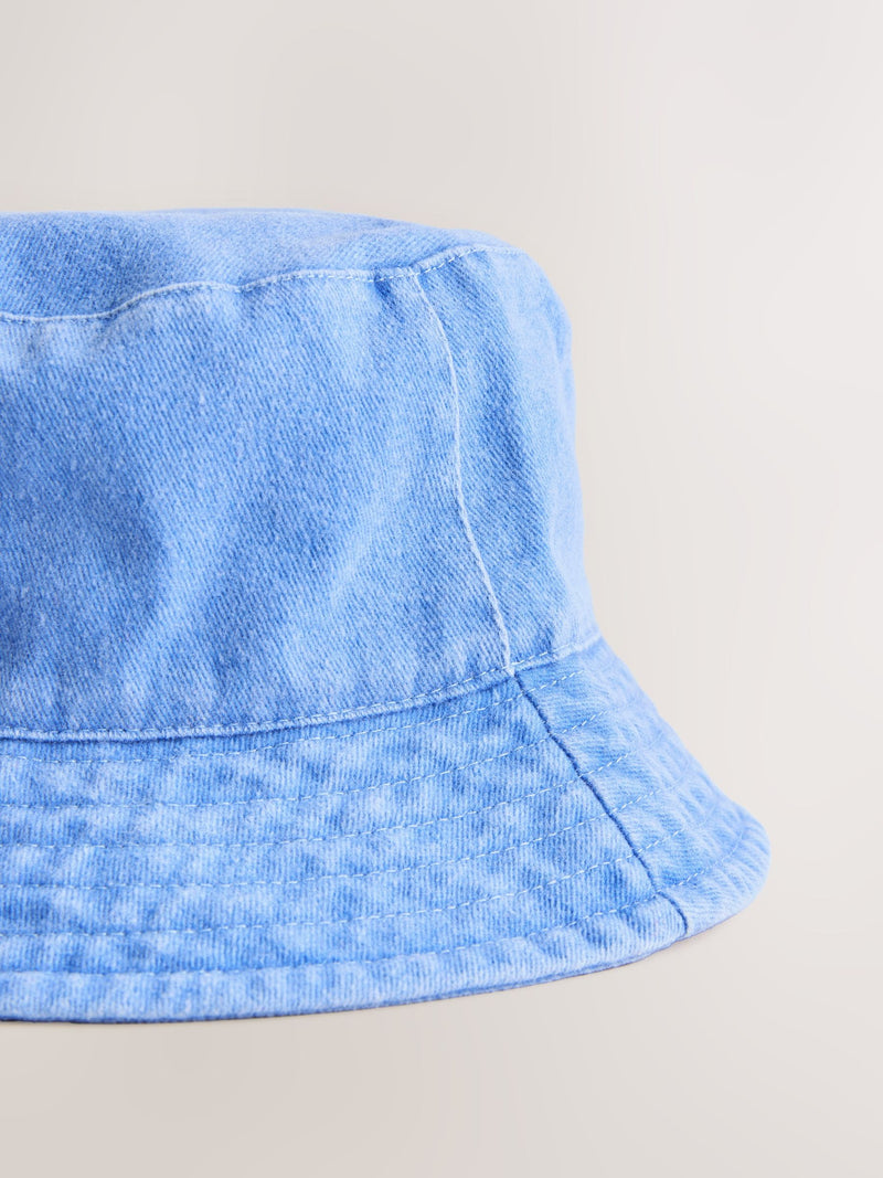 Blue cotton canvas bucket hat for children, UK version
