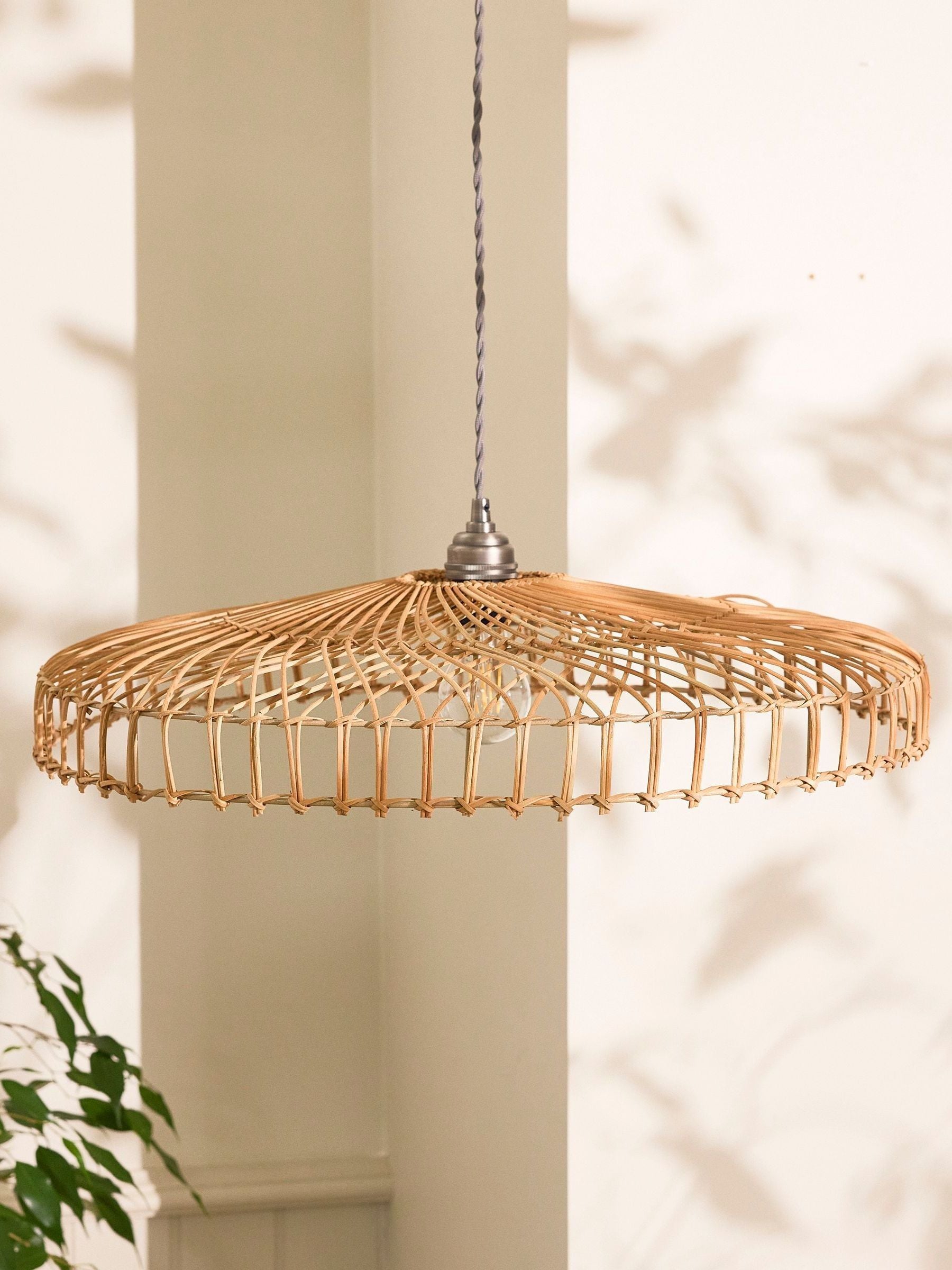 Dibor natural rattan ceiling shade 57cm - British product