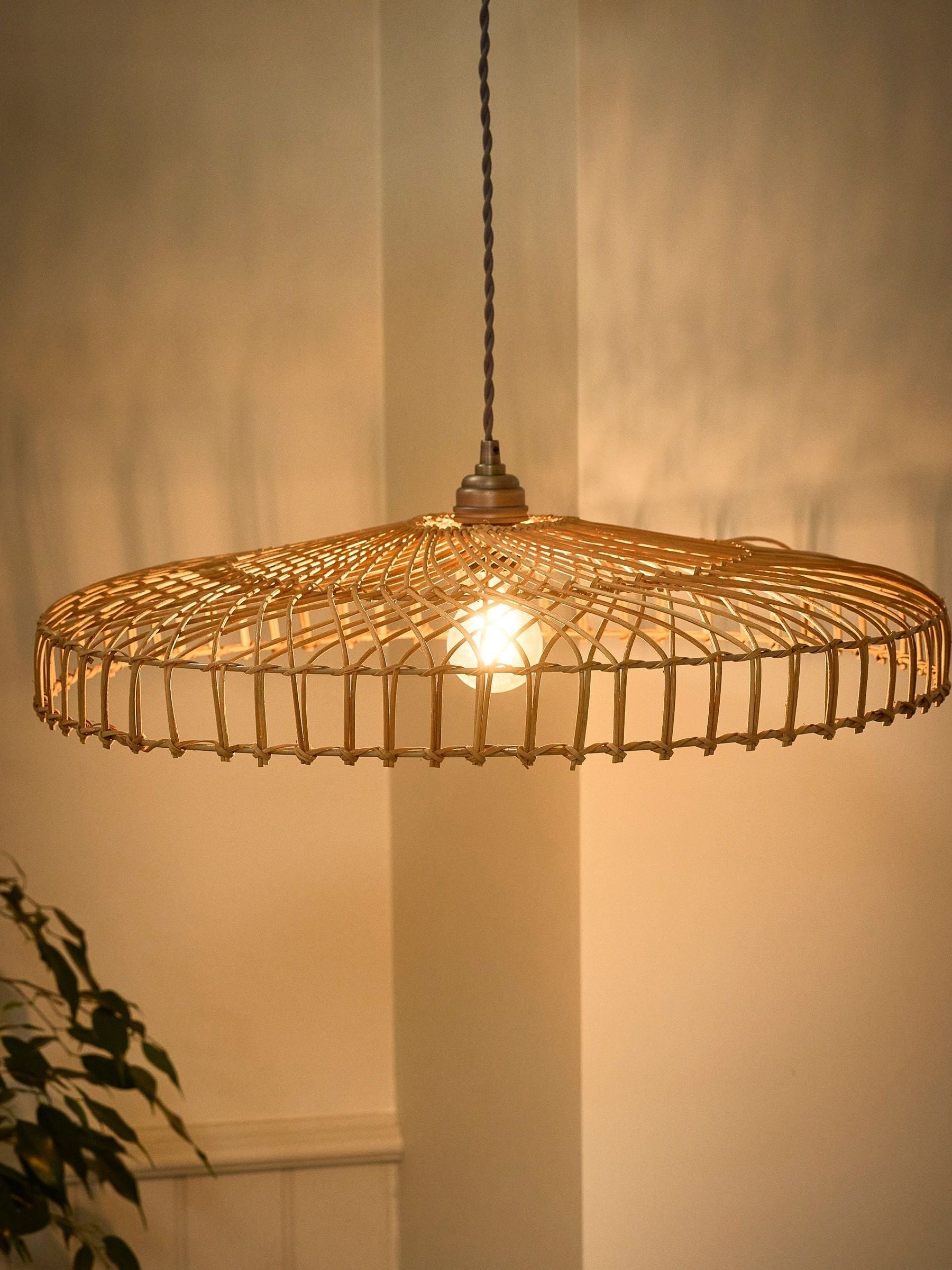 Dibor natural rattan ceiling shade 57cm - British product