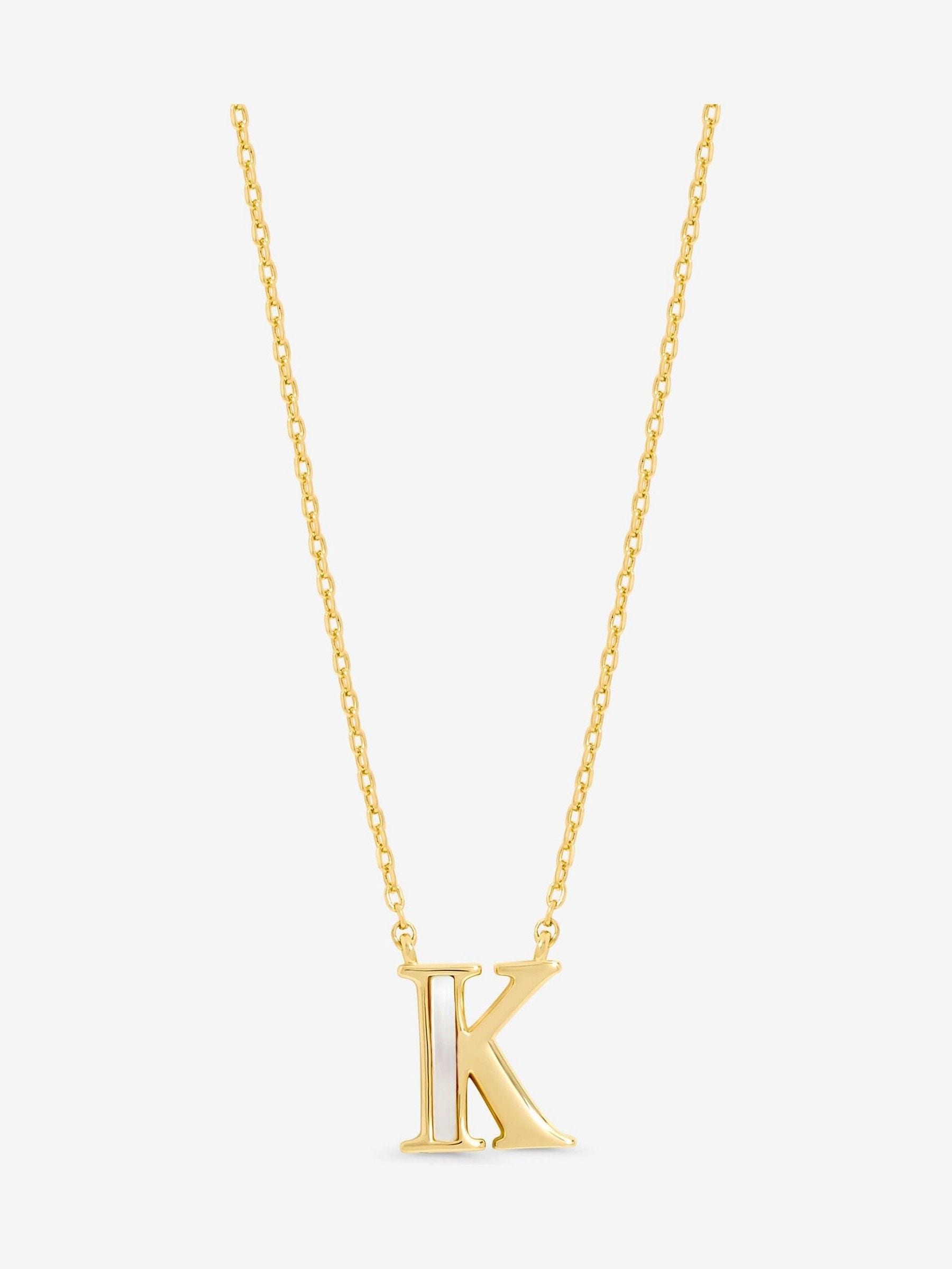Inicio initial K pendant necklace, UK version