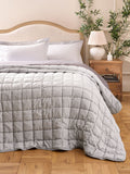 Grey Darcie Textured Quilted Bedspread