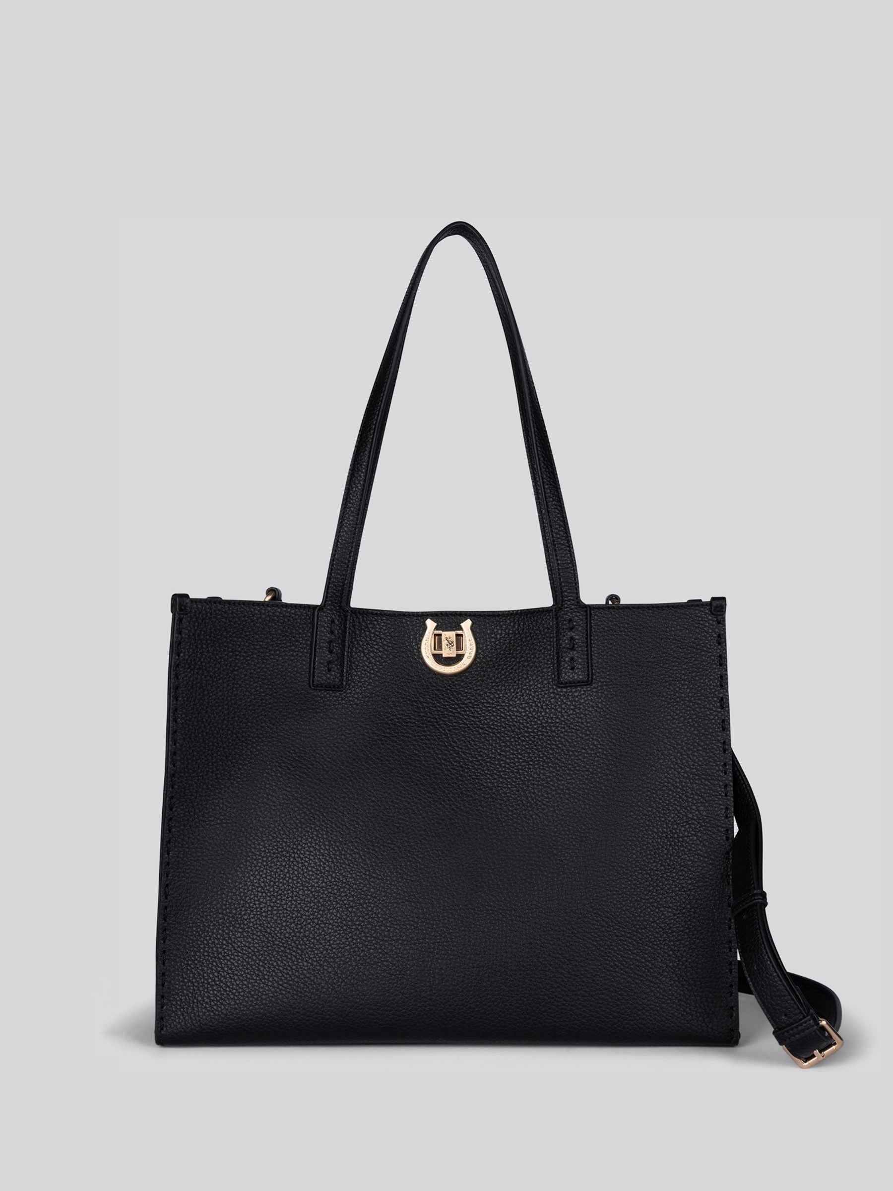 U.S. Polo Assn. black PU shopping bag, imported from the UK