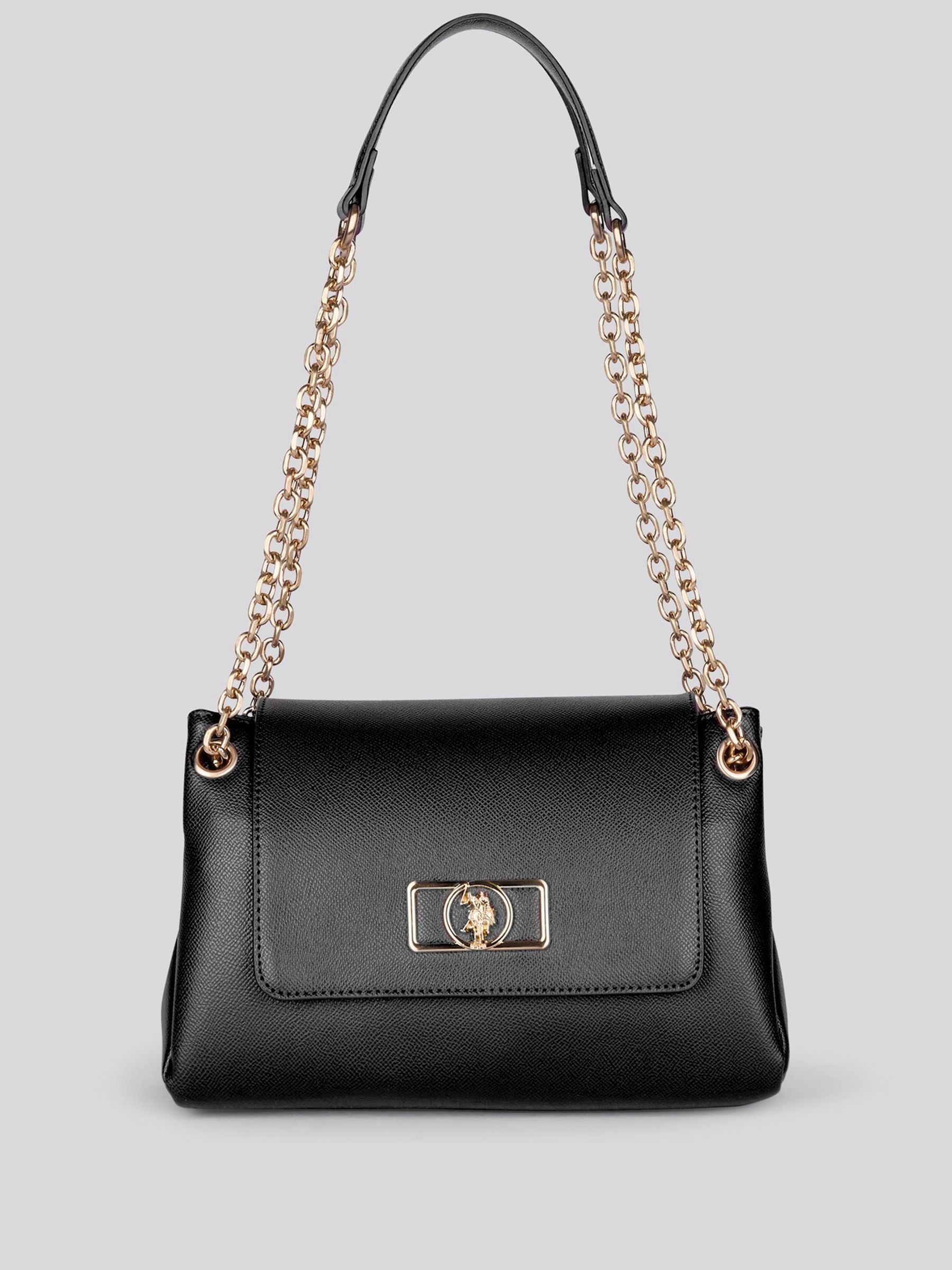 U.S. Polo Assn. black flap chain crossbody bag, UK version