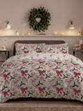 Copenhagen Home cranberry Christmas bows duvet cover set single - British product
