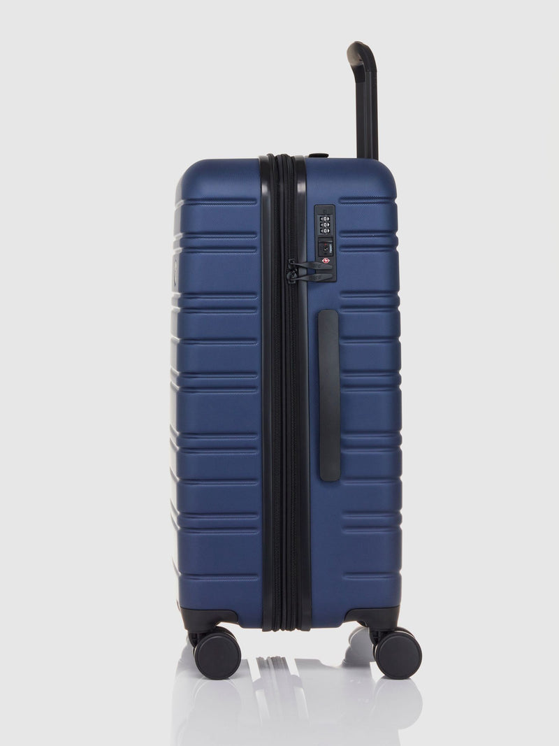 Nere Stori medium blue suitcase check-in luggage, imported from the UK