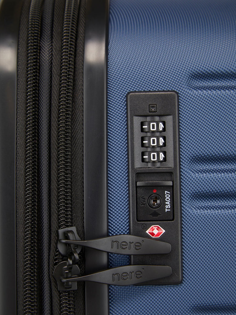 Nere Stori medium blue suitcase check-in luggage, imported from the UK