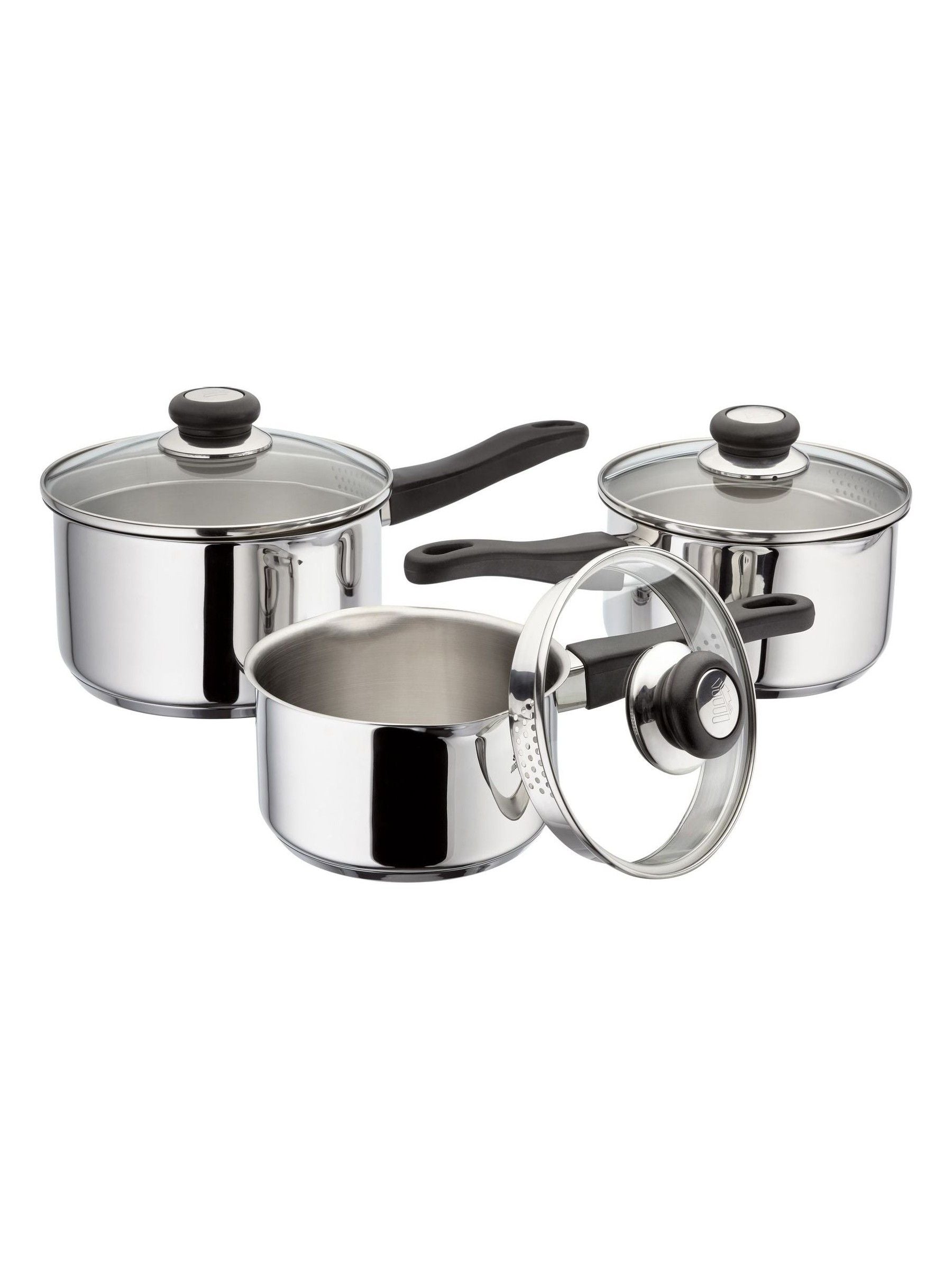 Judge Draining Saucepan Set 3 piece - British product