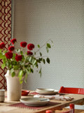 Scion Raft Stripe orange wallpaper roll, imported from the UK