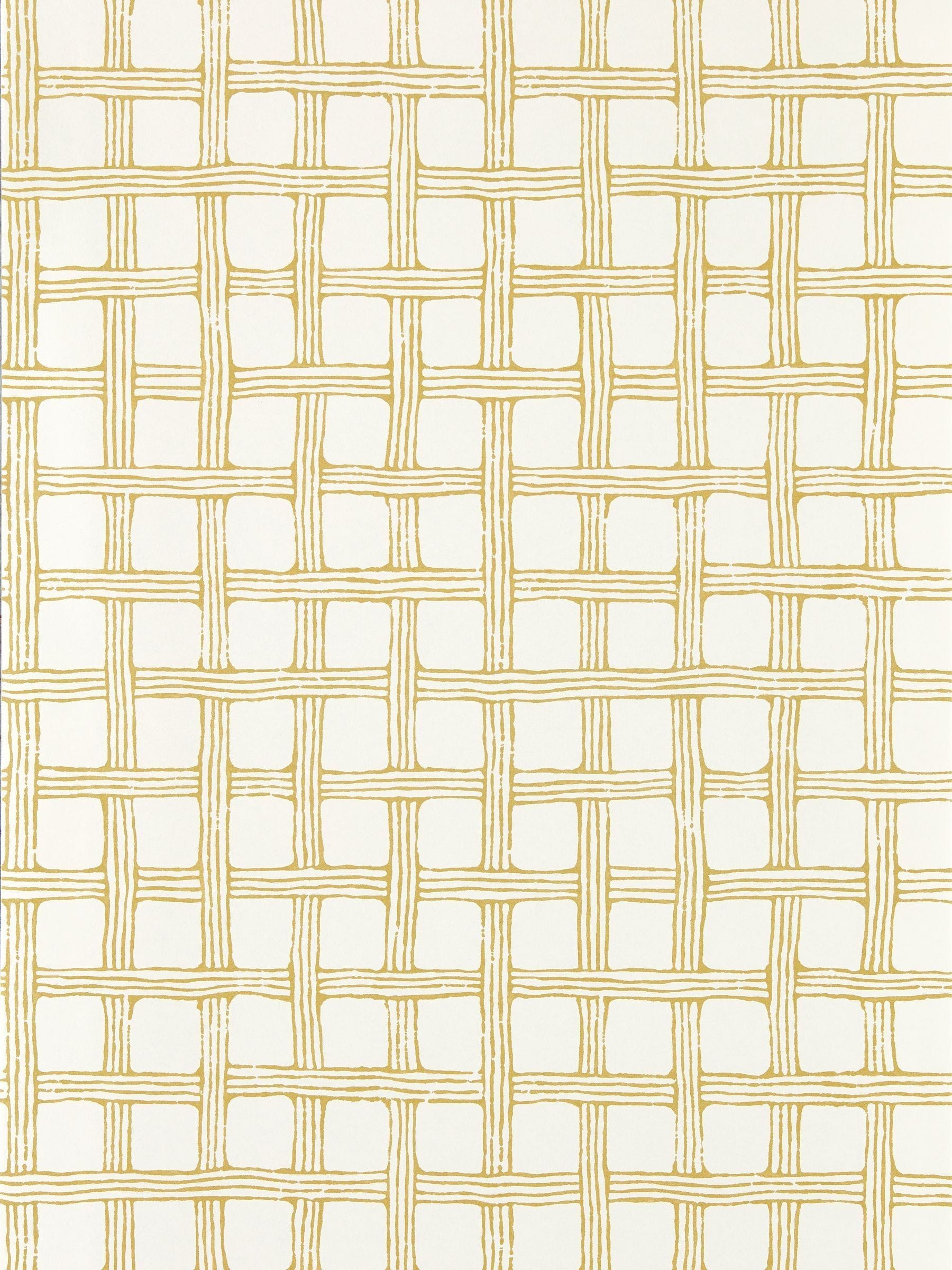 Scion Fretwork wallpaper in yellow, Oakham design 10M, UK version