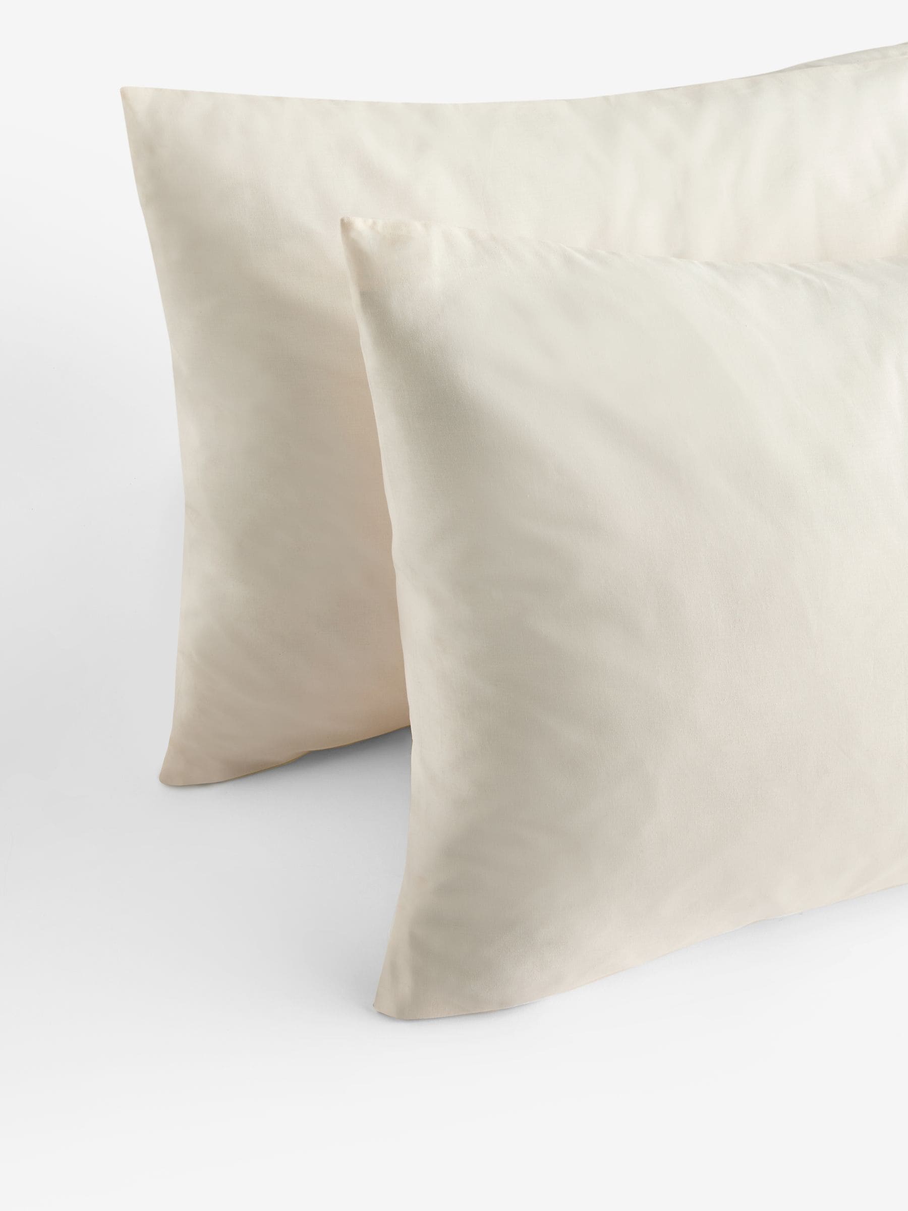 Set of 2 Cream 100% Cotton Pillowcases