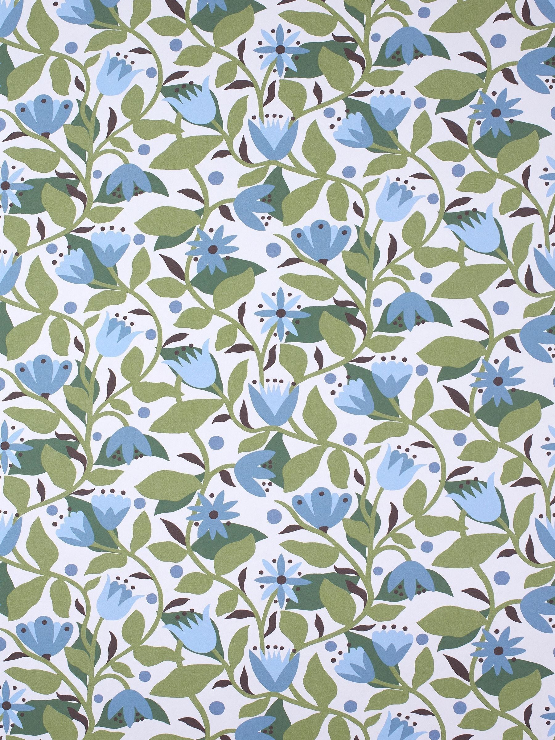 Scion Dancing Daisies blue wallpaper 10m roll - British product