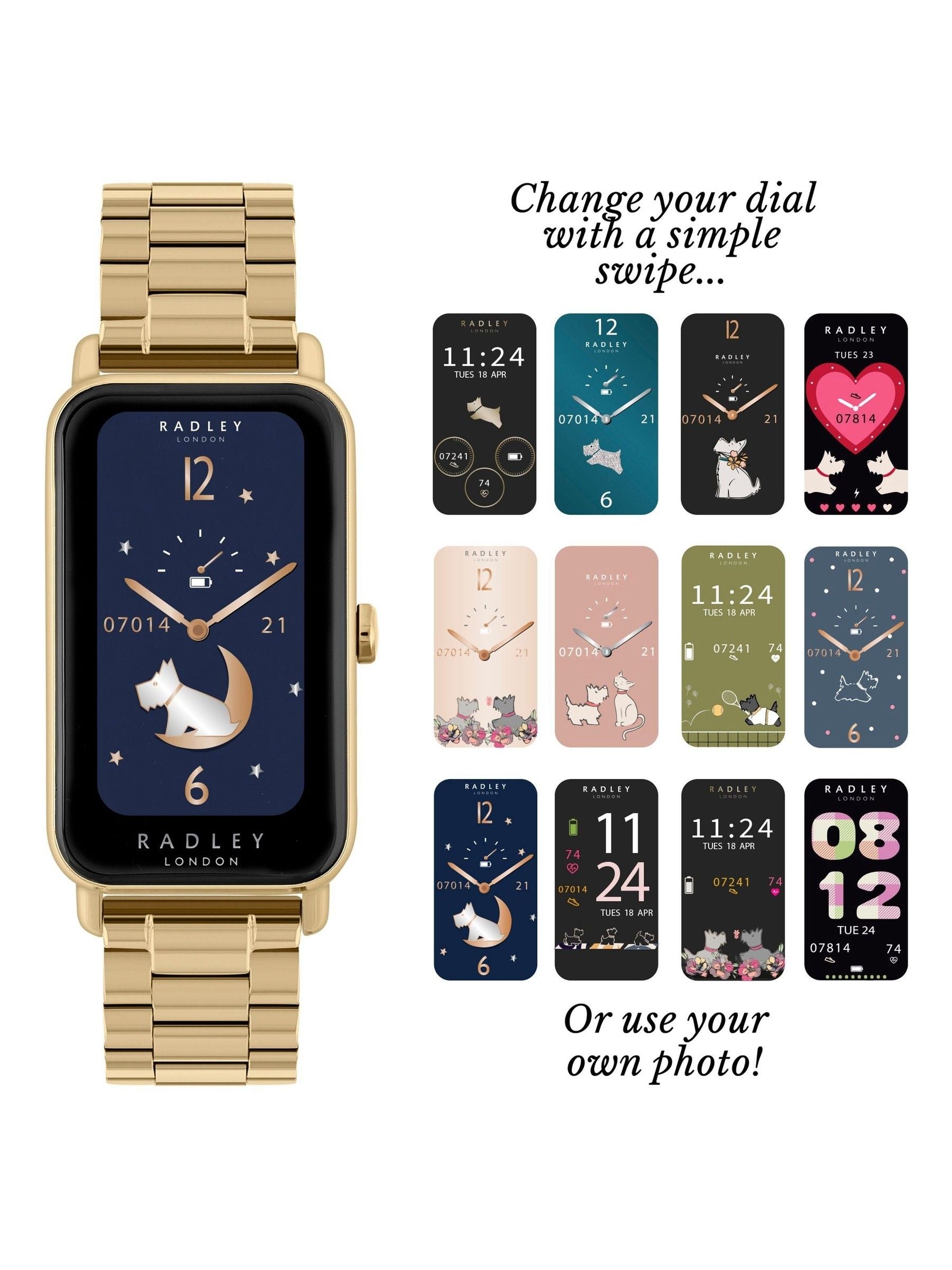 Radley Series 21 gold smartwatch lozenge - British product