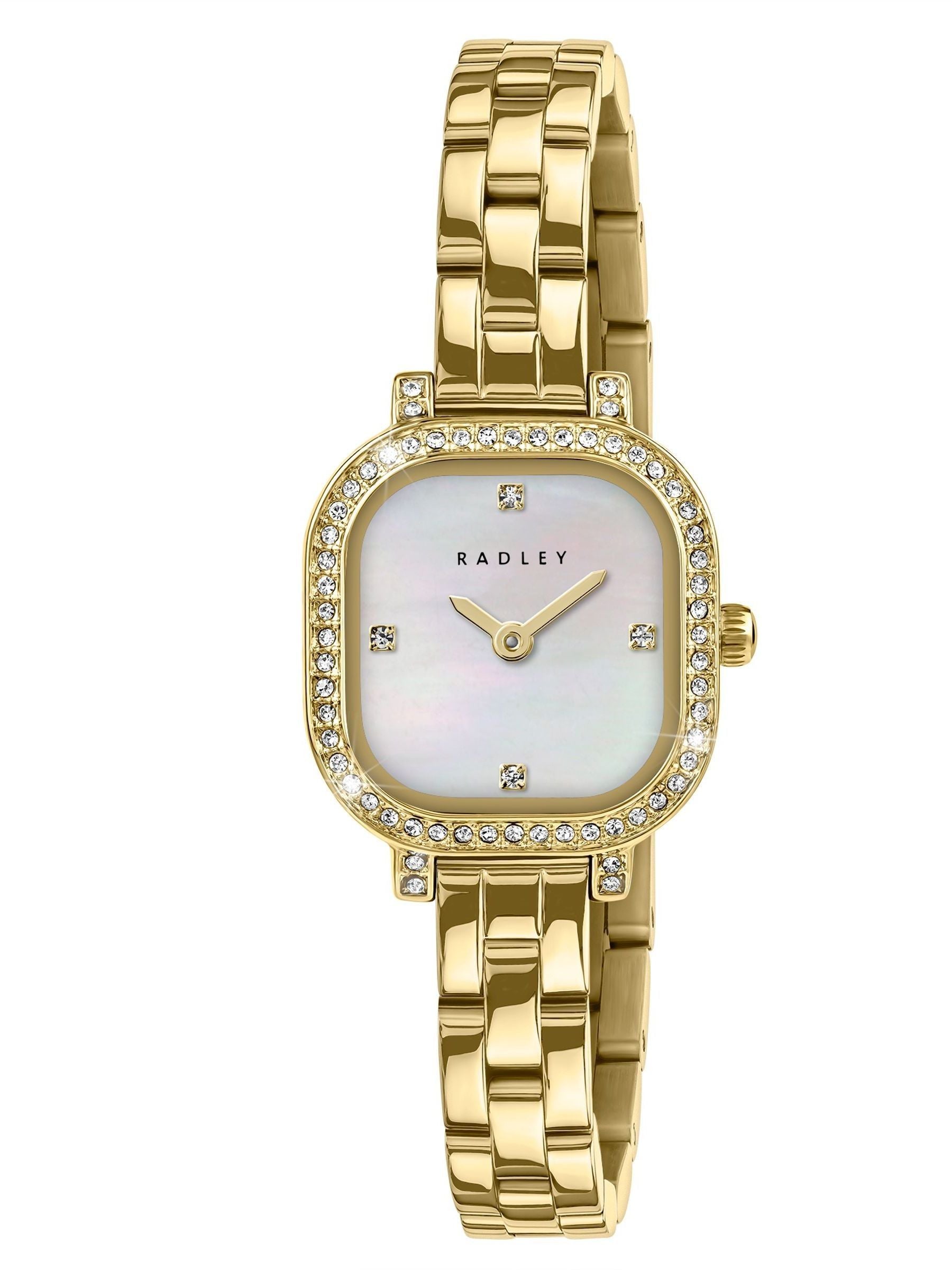 Radley Gold Gold Plated Mother Of Pearl Stone Set Case Bracelet Watch RY4660