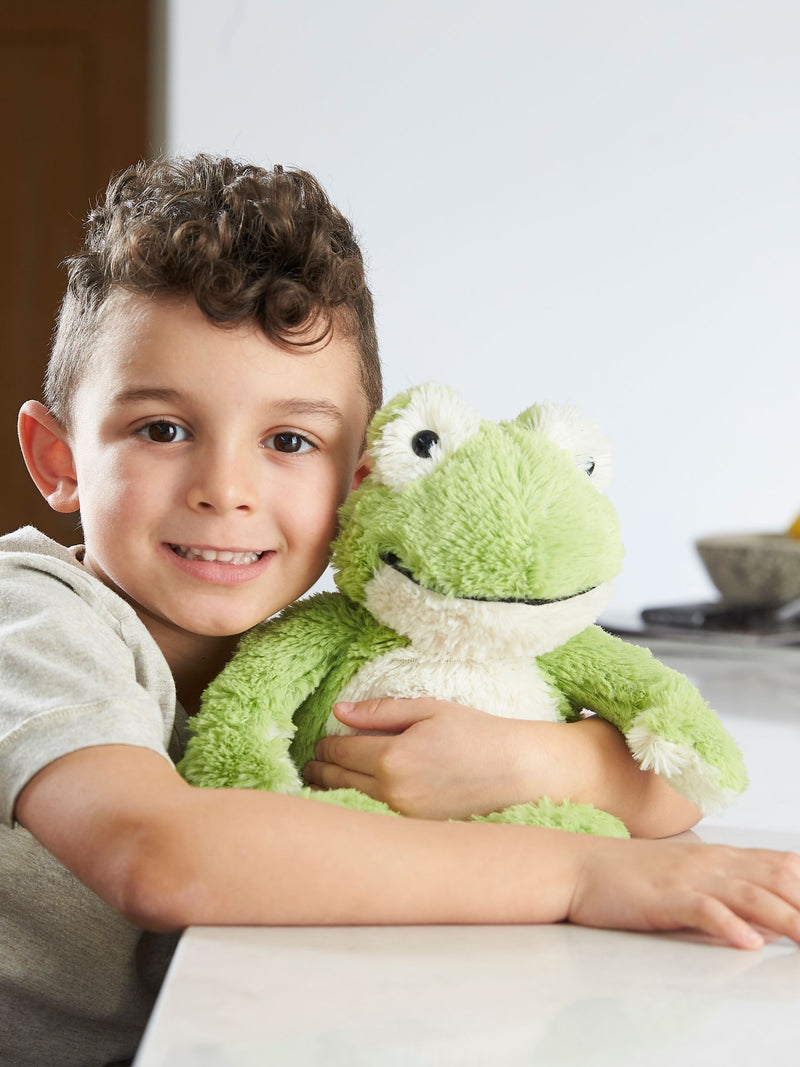 Warmies heatable plush toy green large frog, imported from the UK