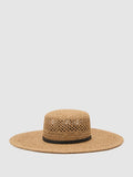 Reiss natural Astrid contrast-trim straw-effect hat - British product