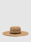 Reiss natural Astrid contrast-trim straw-effect hat - British product
