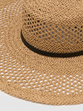 Reiss natural Astrid contrast-trim straw-effect hat - British product