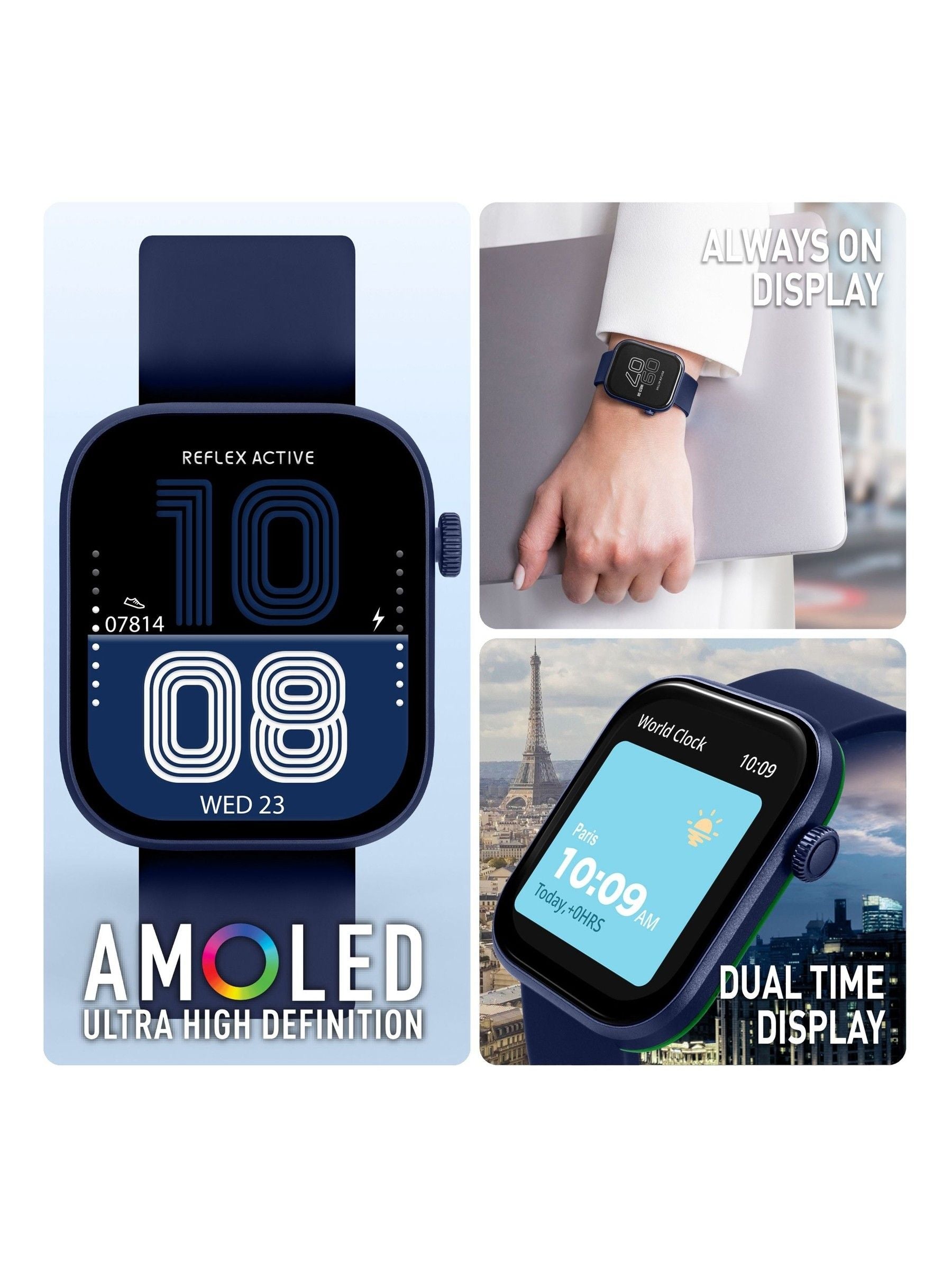 Reflex Active Blue Spectra AMOLED smart watch (British brand)