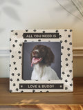 PMC pet paw print ceramic photo frame 4x4, imported from the UK
