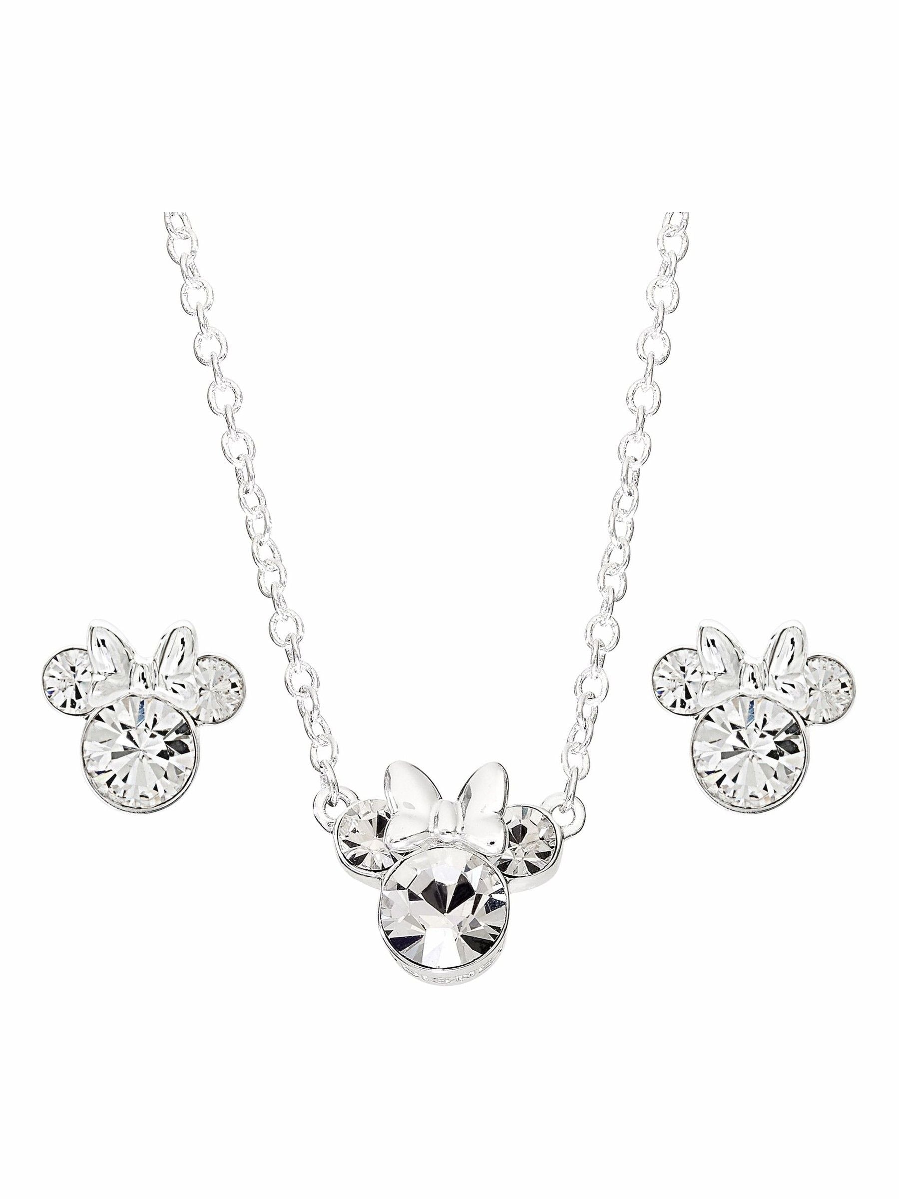 Peers Hardy Minnie Mouse silver plated necklace and earrings set, imported from the UK