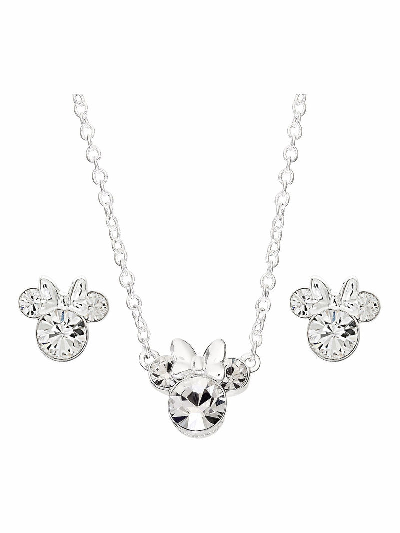Peers Hardy Minnie Mouse silver plated necklace and earrings set, imported from the UK