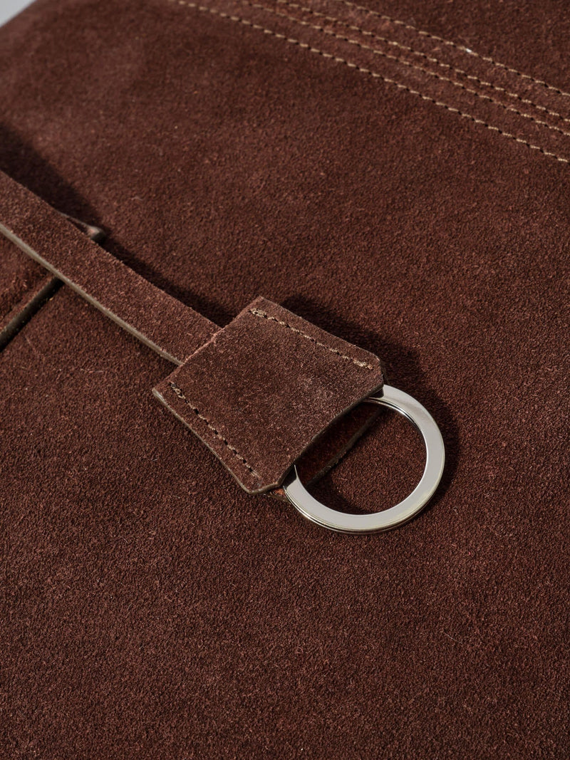 Mint Velvet brown rue suede tote bag (British brand)