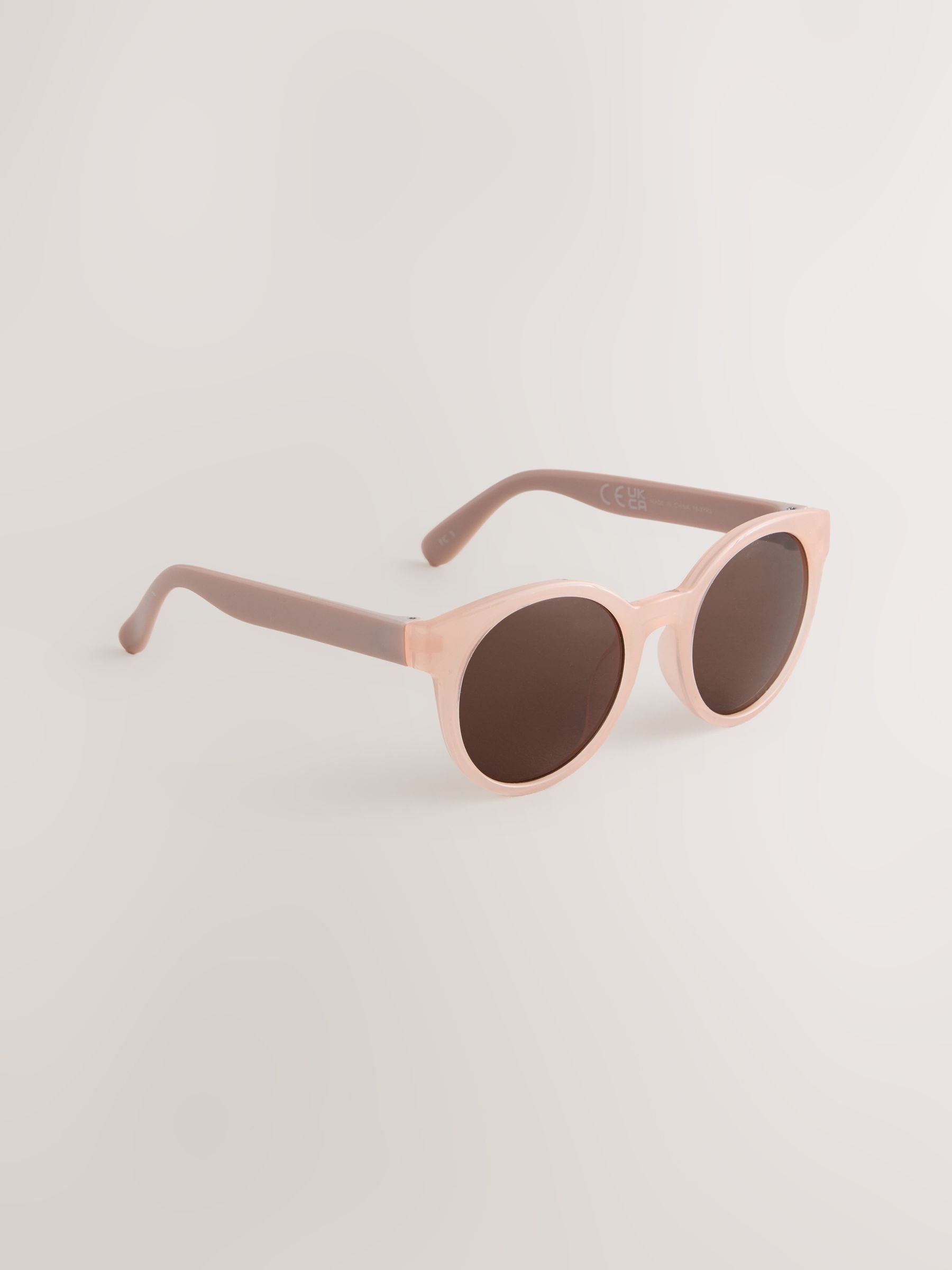 Nude Pink Round Sunglasses
