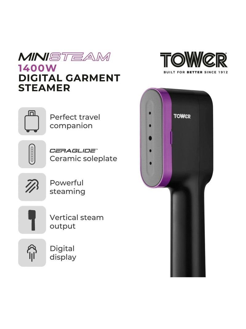 Tower Lilac Ceraglide handheld garment steamer - British product