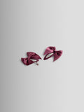 JoJo Maman Bébé burgundy satin bow clips 2 pack, imported from the UK